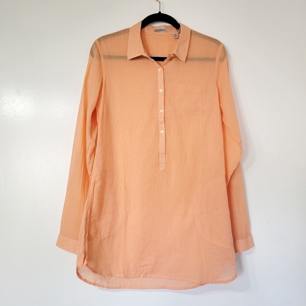 Toad & Co Airbrush Tunic Melon Orange 100% Organic Cotton Size M - Picture 2 of 9